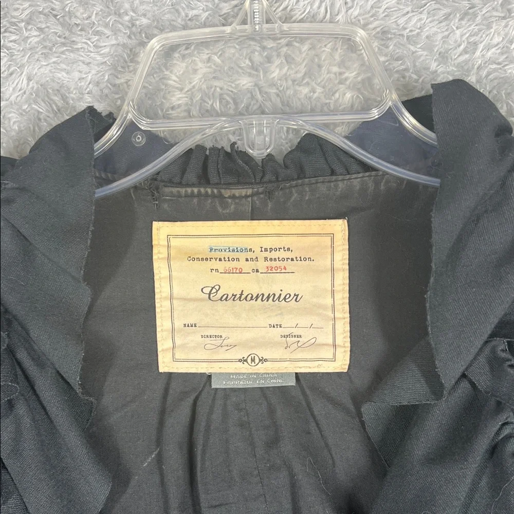 Cartonnier Black Ruffled Suit Jacket - Picture 3 of 11